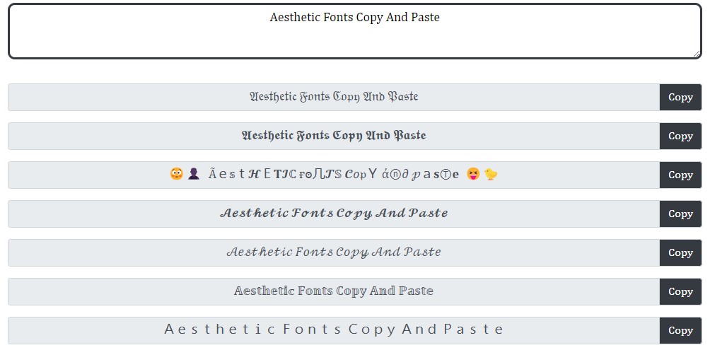 Aesthetic fonts copy and&nbsp;paste