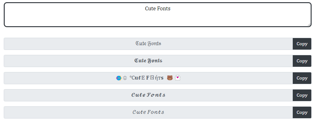 Cute fonts